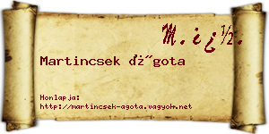 Martincsek Ágota névjegykártya