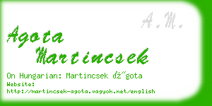 agota martincsek business card